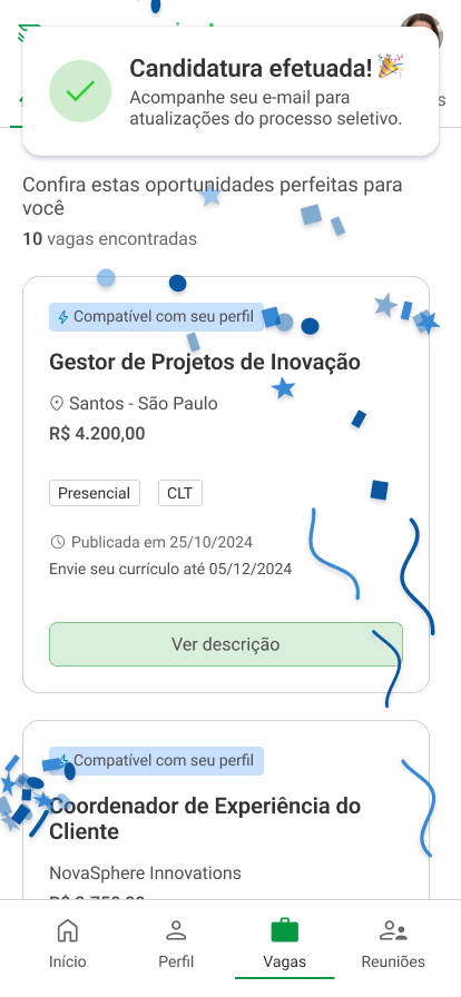 Mobile app for candidates - Tela 3